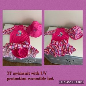 3T girls swimsuit and hat